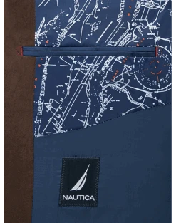 Nautica Brandford Microsuede Modern Fit Sport Coat, Bright Blue -Mens Dress Shirts Store MW40 133X 03 NAUTICA BROWN SOLID ALT2 1