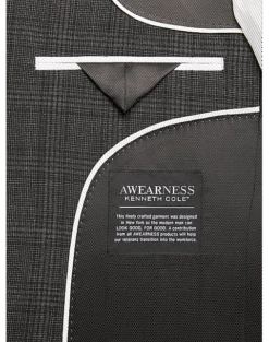 Awearness Kenneth Cole Slim Fit Sport Coat, Charcoal Plaid -Mens Dress Shirts Store MW40 14GM 66 AWEARNESS KENNETH COLE CHARCOAL PLAID ALT2