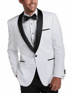 Egara Slim Fit Shawl Lapel Dinner Jacket, White