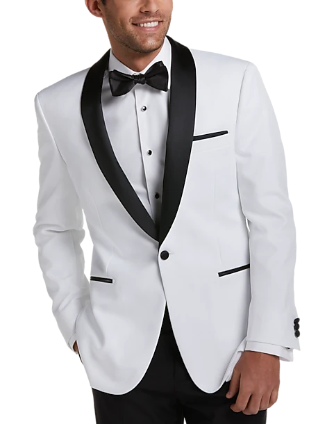 Egara Slim Fit Shawl Lapel Dinner Jacket, White 1 Egara Slim Fit Shawl Lapel Dinner Jacket, White