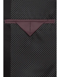 After Hours Slim Fit Shawl Collar Jacquard Dinner Jacket, Black Geometric -Mens Dress Shirts Store MW40 15NX 72 AFTER HOURS BLACK GEO ALT2