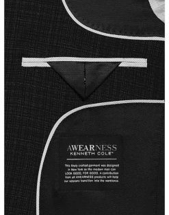 Awearness Kenneth Cole Performance Modern Fit Sport Coat, Black Check -Mens Dress Shirts Store MW40 15XZ 80 AWEARNESS KENNETH COLE BLACK CHECK ALT2