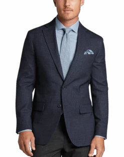Awearness Kenneth Cole Modern Fit Sport Coat, Navy Check