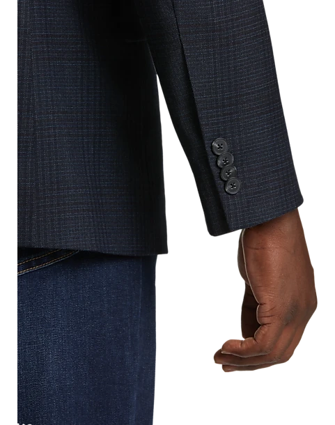 Awearness Kenneth Cole Sport Coat, Navy Plaid 2 Awearness Kenneth Cole Sport Coat, Navy Plaid - Image 2