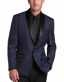 Michael Strahan Classic Fit Shawl Lapel Dinner Jacket, Blue Floral