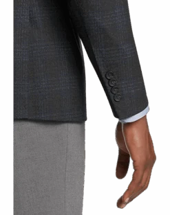 Mens Dress Shirts Store -Mens Dress Shirts Store MW40 166W 66 PRONTO UOMO CHARCOAL PLAID ALT1