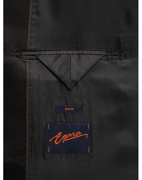 Egara Slim Fit Peak Lapel Double Breasted Dinner Jacket, Black Tic 3 Egara Slim Fit Peak Lapel Double Breasted Dinner Jacket, Black Tic - Image 3