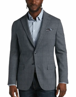 Awearness Kenneth Cole Modern Fit Sport Coat, Teal Plaid