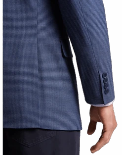 Mens Dress Shirts Store -Mens Dress Shirts Store MW40 16GT 92 MICHAEL STRAHAN BLUE MINI HOUNDSTOOTH ALT1