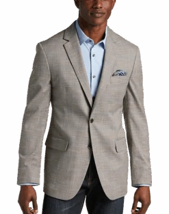 Michael Strahan Classic Fit Sport Coat, Tan Plaid