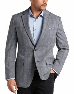 Michael Strahan Classic Fit Sport Coat, Gray Plaid