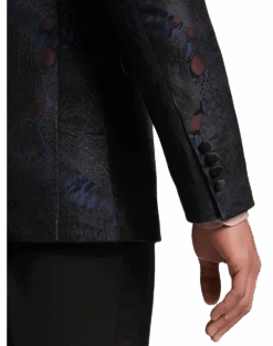 Paisley & Gray Slim Fit Dinner Jacket, Black, Navy & Burgundy Floral -Mens Dress Shirts Store MW40 16J2 07 PAISLEY GRAY BLACK NAVY BURGUNDY ALT2