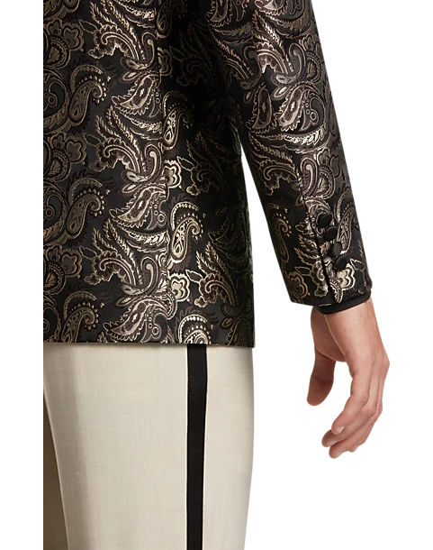 Paisley & Gray Slim Fit Dinner Jacket, Brown & Gold Jacquard 3 Paisley & Gray Slim Fit Dinner Jacket, Brown & Gold Jacquard - Image 3
