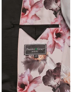 Paisley & Gray Slim Fit Dinner Jacket, Brown & Gold Jacquard 7 Paisley & Gray Slim Fit Dinner Jacket, Brown & Gold Jacquard -Mens Dress Shirts Store MW40 16J4 73 PAISLEY GRAY BROWN GOLD ALT3