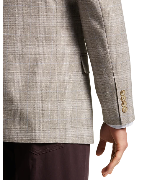 Pronto Uomo Modern Fit Notch Lapel Sport Coat, Tan Plaid 2 Pronto Uomo Modern Fit Notch Lapel Sport Coat, Tan Plaid - Image 2