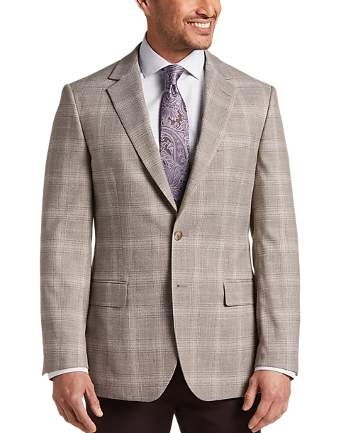 Pronto Uomo Modern Fit Notch Lapel Sport Coat, Tan Plaid 1 Pronto Uomo Modern Fit Notch Lapel Sport Coat, Tan Plaid