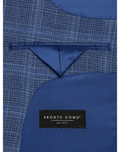 Pronto Uomo Modern Fit Notch Lapel Sport Coat, Blue Plaid 6 Pronto Uomo Modern Fit Notch Lapel Sport Coat, Blue Plaid -Mens Dress Shirts Store MW40 16JM 67 PRONTO UOMO BLUE PLAID ALT2