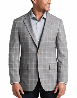 Pronto Uomo Modern Fit Notch Lapel Sport Coat, Gray Plaid