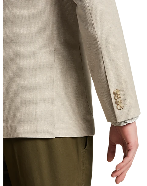 JOE Joseph Abboud Slim Fit Double Breasted Peak Lapel Sport Coat, White Tic 2 JOE Joseph Abboud Slim Fit Double Breasted Peak Lapel Sport Coat, White Tic - Image 2