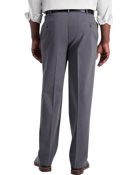 Haggar Iron-Free Premium Khaki® Classic Fit Flat-Front Pants, Charcoal 2 Haggar Iron-Free Premium Khaki® Classic Fit Flat-Front Pants, Charcoal - Image 2