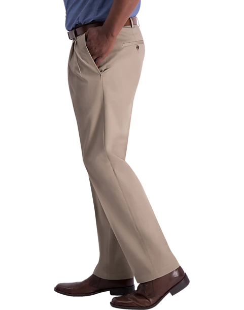 Haggar Iron-Free Premium Khaki® Classic Fit Pleated-Front Pants, Dark Navy 3 Haggar Iron-Free Premium Khaki® Classic Fit Pleated-Front Pants, Dark Navy - Image 3