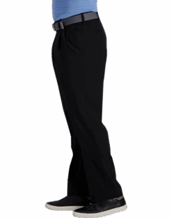 Haggar Cool Right® Performance Flex Classic Fit Pleated-Front Pants, Black -Mens Dress Shirts Store MW40 235K 02 HAGGAR BLACK SOLID ALT2