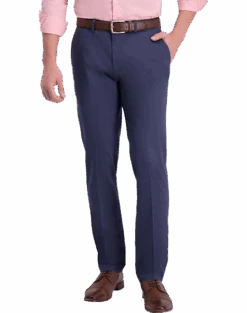 Haggar Iron-Free Premium Khaki™ Slim/Straight Fit Flat-Front Pants, Black