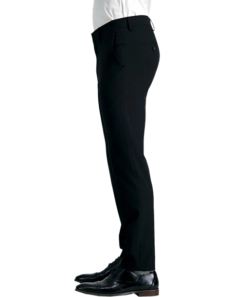 J.M. Haggar Ultra Slim Fit Flat-Front Pants, Black Sharkskin 3 J.M. Haggar Ultra Slim Fit Flat-Front Pants, Black Sharkskin - Image 3