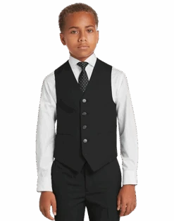 Joseph Abboud Boys Suit Separates Vest, Black & Burgundy