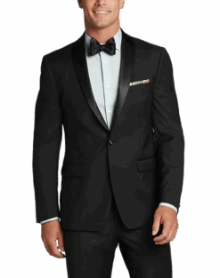 Calvin Klein Slim Fit Satin Shawl Collar Tuxedo Jacket, Black -Mens Dress Shirts Store MW40 3F1F 10 CALVIN KLEIN FORMAL ALT2
