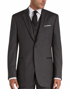 Joseph Abboud Black Label Slim Fit Wool Tuxedo, Gray -Mens Dress Shirts Store MW40 3GP3 17 JOSEPH ABBOUD BLACK LABEL CHARCOAL GRAY ALT4
