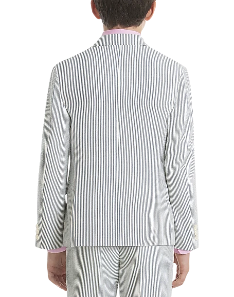 Lauren By Ralph Lauren Boys (Size 8-20) Suit Separates Coat, Blue & White Seersucker - Image 2