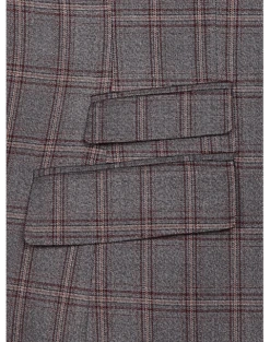 Egara Skinny Fit Suit Separates Coat, Wine Windowpane -Mens Dress Shirts Store MW40 3VNL 60 EGARA ORANGE WINE WINDOWPANE ALT4