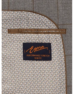 Egara Skinny Fit Suit Separates Coat, Taupe Windowpane -Mens Dress Shirts Store MW40 3VNW 69 EGARA ORANGE TAUPE WINDOWPANE ALT3