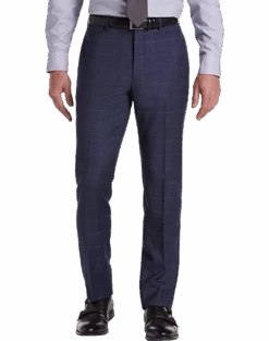 Calvin Klein X-Fit Slim Fit Suit Separates Pants, Blue Windowpane