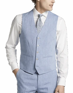 JOE Joseph Abboud Linen Slim Fit Suit Separates Vest, Light Blue