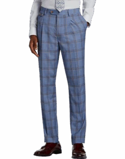 Tayion Classic Fit Suit Separates Pants, Navy & Rust Plaid