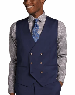 Tayion Classic Fit Suit Separates Double Breasted Vest, Navy