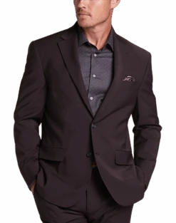 Awearness Kenneth Cole Modern Fit Suit, Burgundy Tic