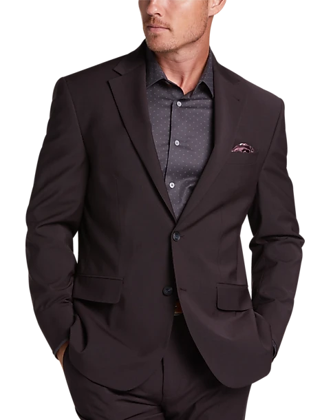 Awearness Kenneth Cole Modern Fit Suit, Burgundy Tic 1 Awearness Kenneth Cole Modern Fit Suit, Burgundy Tic