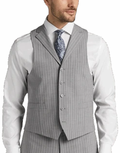Michael Strahan Classic Fit Suit Gray Stripe -Mens Dress Shirts Store MW40 3X9W 34 MICHAEL STRAHAN GRAY STRIPE ALT3