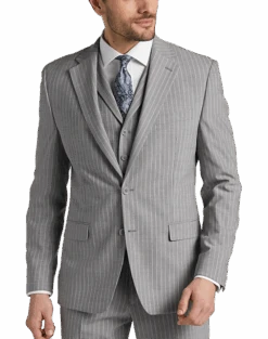 Michael Strahan Classic Fit Suit Gray Stripe -Mens Dress Shirts Store MW40 3X9W 34 MICHAEL STRAHAN GRAY STRIPE ALT6