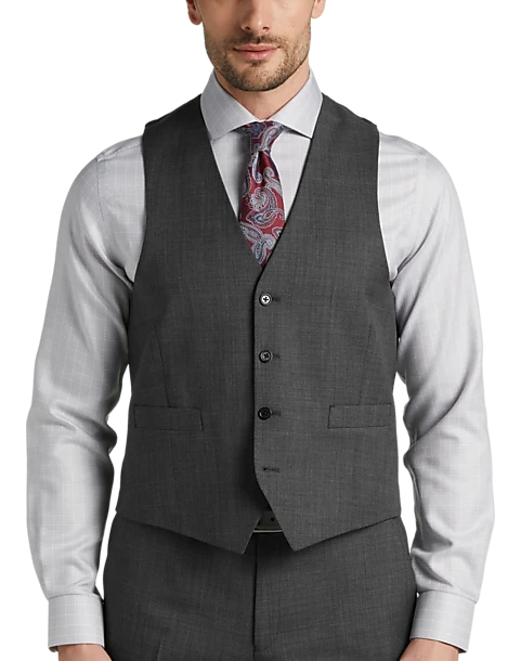 Joseph Abboud Classic Fit Suit Separates Vest, Gray Sharkskin 1 Joseph Abboud Classic Fit Suit Separates Vest, Gray Sharkskin