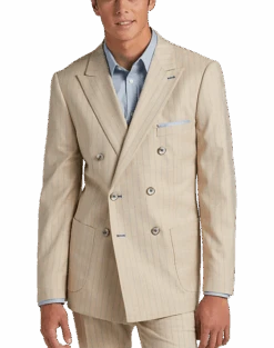 Paisley & Gray Slim Fit Suit Separates Coat, Natural & Blue Stripe