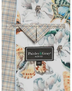 Paisley & Gray Slim Fit Suit Separates Coat, Baby Blue & Tan Plaid 8 Paisley & Gray Slim Fit Suit Separates Coat, Baby Blue & Tan Plaid -Mens Dress Shirts Store MW40 3XJR 96 PAISLEY GRAY BABY BLUE TAN PLAID ALT3