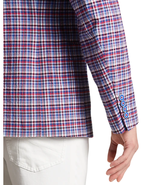 Paisley & Gray Slim Fit Suit Separates Coat, Red & Blue Seersucker Plaid 2 Paisley & Gray Slim Fit Suit Separates Coat, Red & Blue Seersucker Plaid - Image 2