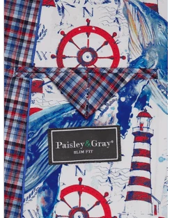 Paisley & Gray Slim Fit Suit Separates Coat, Red & Blue Seersucker Plaid 6 Paisley & Gray Slim Fit Suit Separates Coat, Red & Blue Seersucker Plaid -Mens Dress Shirts Store MW40 3XKJ 67 PAISLEY GRAY RED BLUE SEERSUCKER ALT3