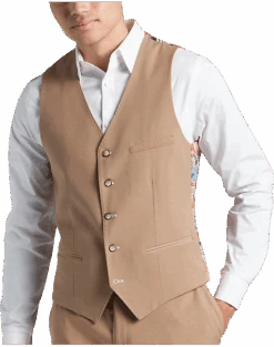 Paisley & Gray Slim Fit Suit Separates Vest, Nutmeg