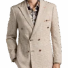 Paisley & Gray Slim Fit Double Breasted Suit Separates Coat, Tan Check
