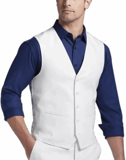 JOE Joseph Abboud Slim Fit Linen Blend Suit Separates Vest, White